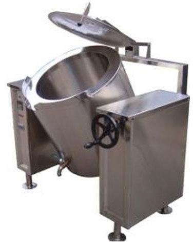 SS 304 tilting boiling pan, Color : Silver 