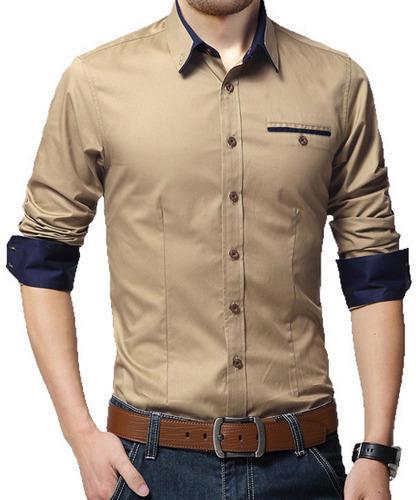 Long Sleeve Cotton Mens Casual Shirt, Size : XL, XXL, XXXL, Pattern ...