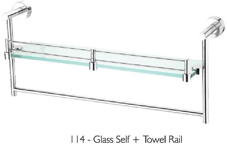 Alto Series Glass Shelf With Towel Rail