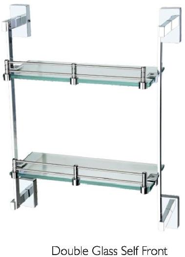 Icon Series Double Glass Shelf Front, for Home Use, Hotels Use, Office Use, Feature : Rust Proof, Durable