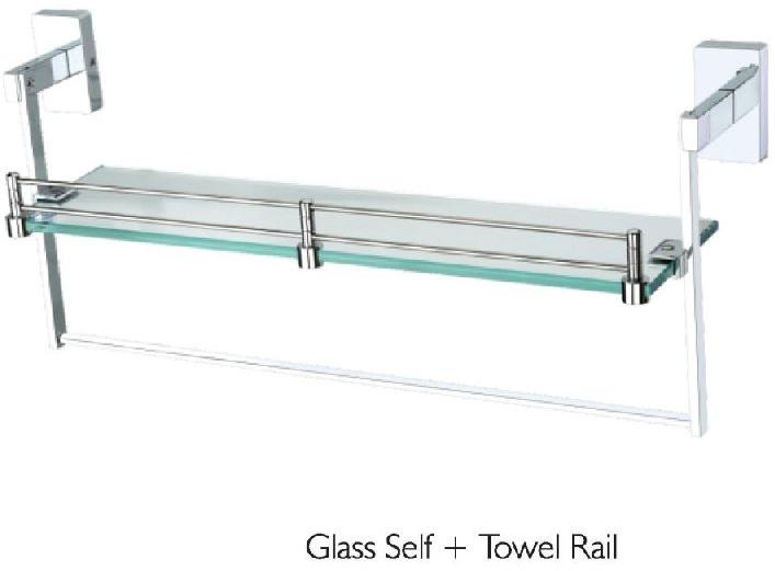 Icon Series Glass Shelf With Towel Rail