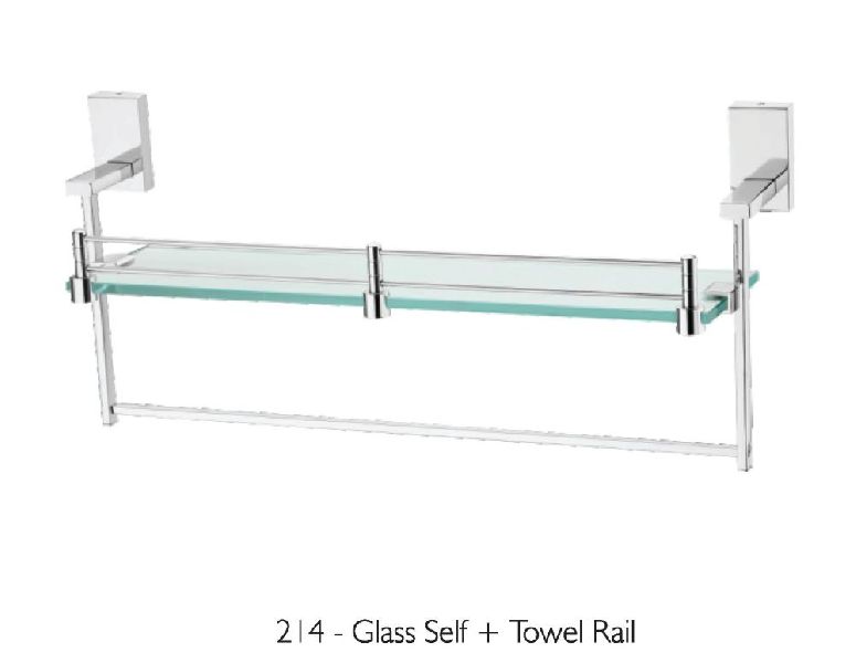 Swift Series Glass Shelf With Towel Rail