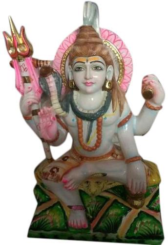 White Marble Shiv Ji Statue, Size : 12 Inch