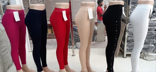 RKD MIX Ladies Designer Leggings, Feature : Anti-Wrinkle, Comfortable,  Pattern : STONE WORK at Rs 80 / Piece in Delhi