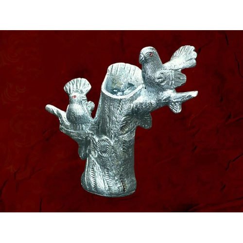 Silver Aluminium Bird Statue