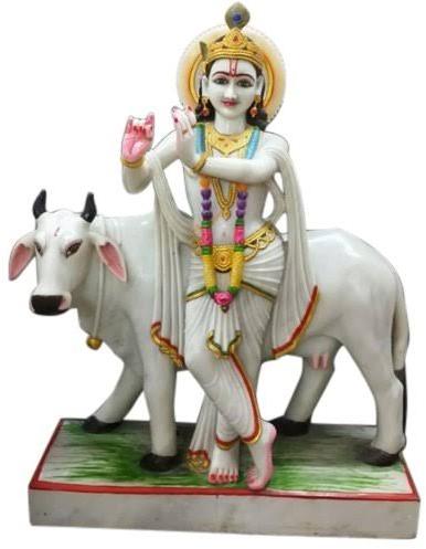 Gau Gopal Marble Statue, for Home, Office, Temple, Pattern : Printed