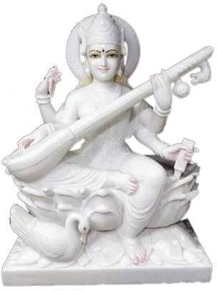 Printed Marble Saraswati Maa Statue, Size : Multisizes