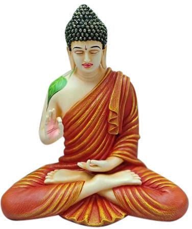 Multicolor Marble Buddha Statue, for Home, Temple, Pattern : Printed