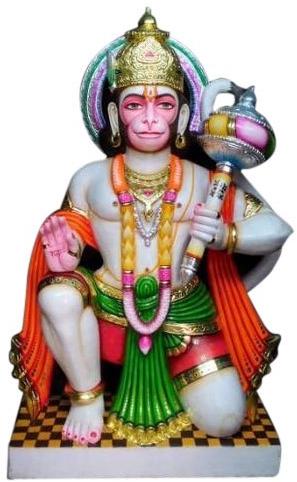 Multicolour Marble Hanuman Statue