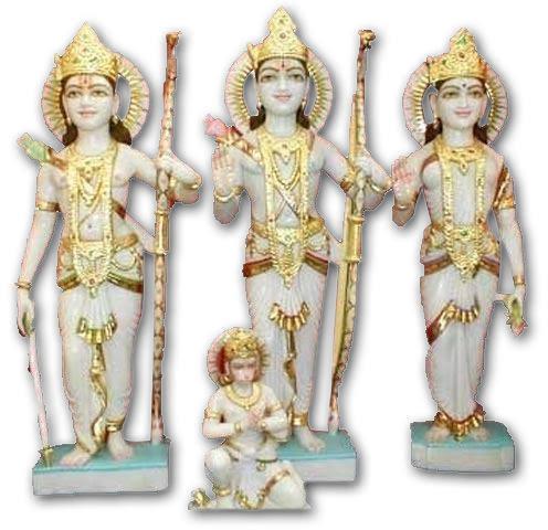 Ram Darbar Marble Statue, for Temple, Pattern : Printed
