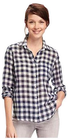 Checked Cotton Ladies Check Shirts, Size : M, XL, XXL