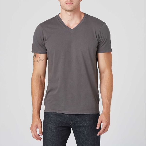 Plain Cotton Mens V Neck T-Shirt, Occasion : Casual Wear