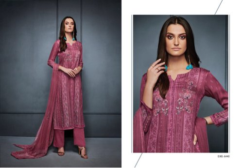 Semi-Stitched Cotton Ganga Libas Suit, Size : Small, Medium, Large, XL