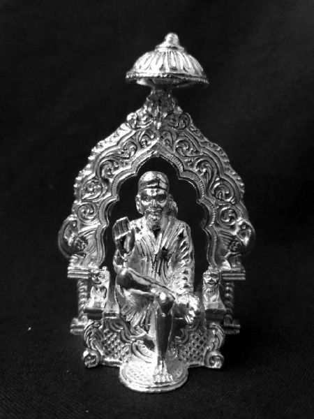 Polished Silver Sai Baba Idol, for Home, Shops, Office, Feature : Attractive Design, Fine Finishing