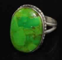 SILVER GREEN TURQUOISE GEMSTONE RING