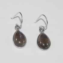 Silver labradorite gemstone earring