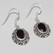 SILVER RED GARNET GEMSTONE EARRING