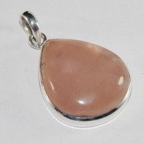 SILVER ROSE QUARTZ GEMSTONE PENDANT