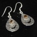 SILVER SMOKY QUARTZ GEMSTONE EARRING