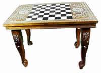 Square Chess Tables with Ivory Inlay
