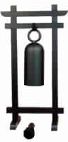 Wooden Stand Garden Gong with Mallet Black