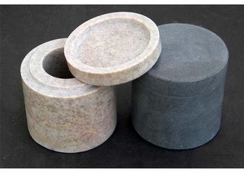 Natural Stone Soapstone Round Jar And Storage Box
