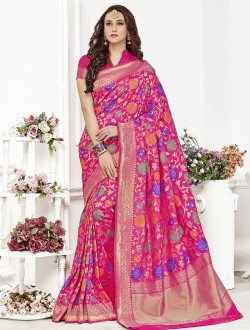 Rani Colour Banarasi Silk Festival Wear premium royal silk saree