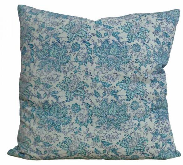 Aqua Lotus Cushion Cover