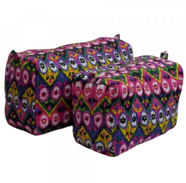 PSYCHEDELIC PINK Quilted Cosmetic Bag