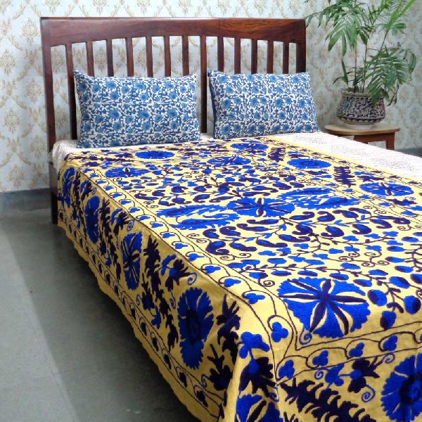 Suzani Twin Size Bedspread Hand Crafted