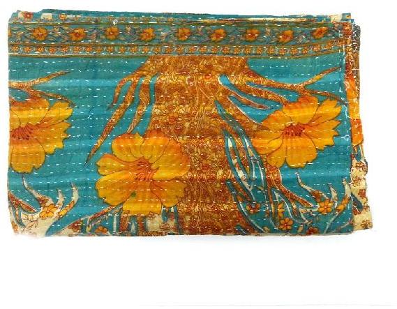 Roopantaran 100% Cotton Vintage Kantha Quilted Throw, Technics : Handmade