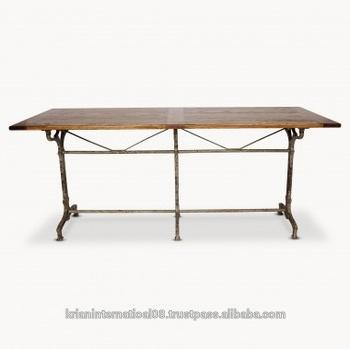 Metal Industrial Oak Dining Table