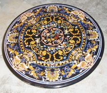 Round Marble Inlay Dining Table Top