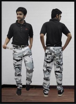 Spike Polyester / Cotton cargo pant, Technics : Printed