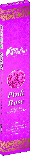 Dew Fresh Pink Rose Incense Sticks, for Anti-Odour, Aromatic, Church, Home, Office, Pooja, Religious