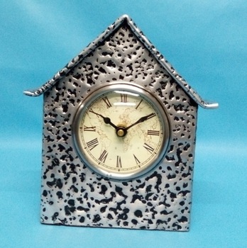 Pewter antique table clock
