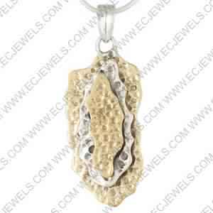 Pendant With Plain Silver In Antique and Brass