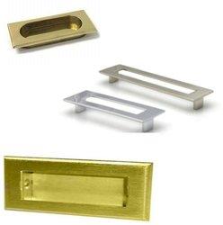 Brass Simple Flush Edge Pullers, Color : Golden Silver