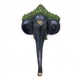 Collectible Ganesha Face Design Brass Spiritual Door Handle