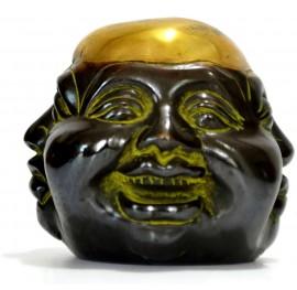 Metal Laughing Buddha bowl statue