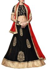 Black Bangalori Silk Lehenga Choli.