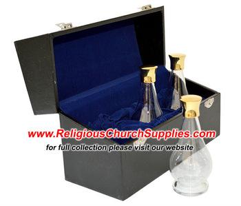 Triple Glass Holy Oil Stocks with Case