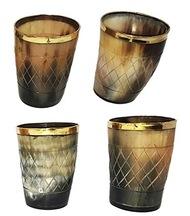 Natural Horn Glass Polished with brass trim