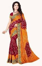 Checked Blended Silk Lace Border Bandhani Sarees, Occasion : Bridal Wear, Casual Wear, Festival Wear