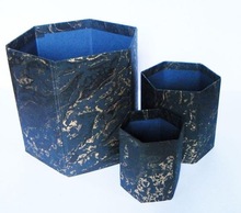 eco friendly handmade paper dustbin with marble print