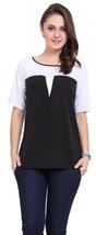 Chiffon Blouses half Sleeve Black AND White Top