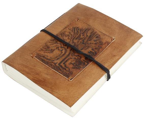 Embossed Leather Journal Leather Diary, Color : brown