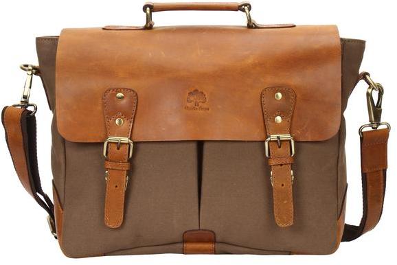 Leather Canvas Vintage Crossbody Messenger Bag