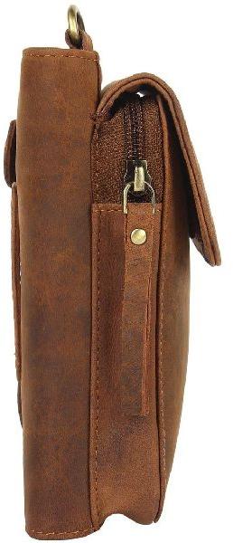 Leather Zippered Crossbody Wallet Pouch