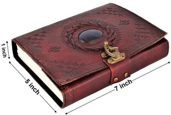 Stone and Buckle Closure Leather Diary